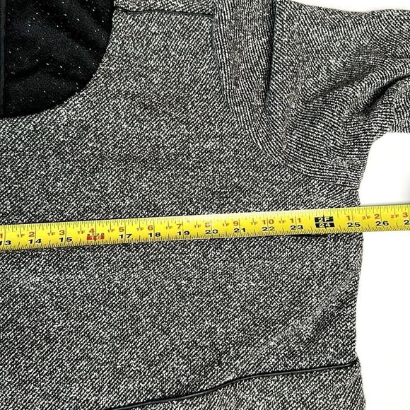 NWT Talbots Fit & Flare Dres Gray Black Tweed Leatherette Trim Knee Length 20W - Picture 14 of 14